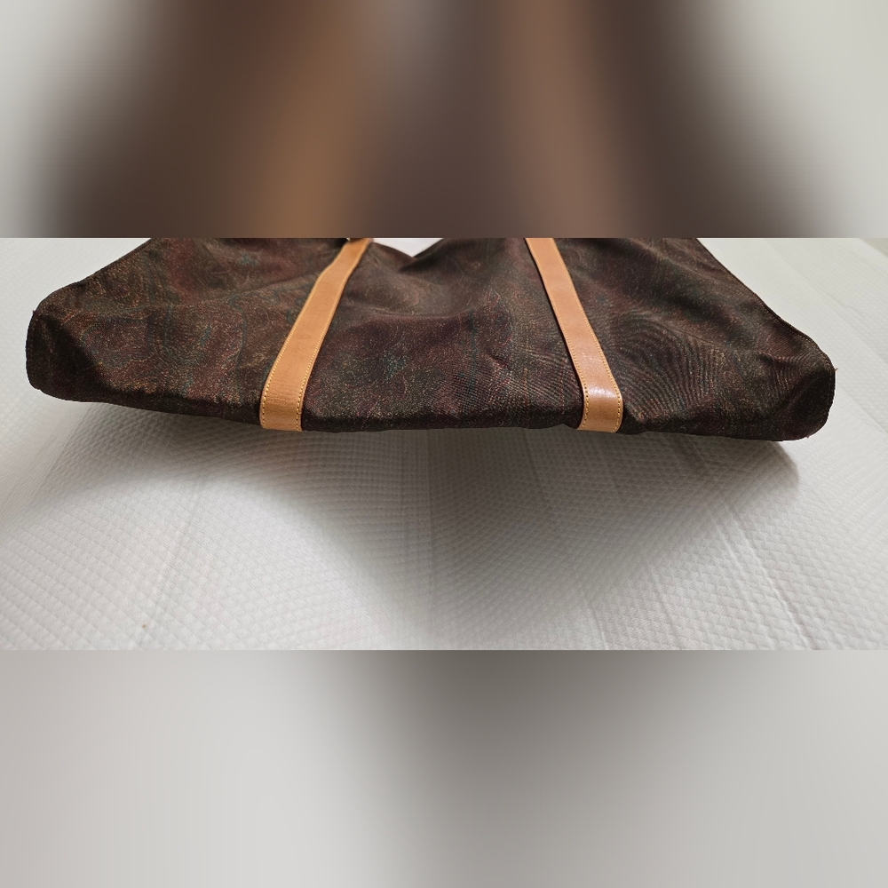 EUC ETRO Tote Paisley with Brown Leather handles - Picture 6 of 8